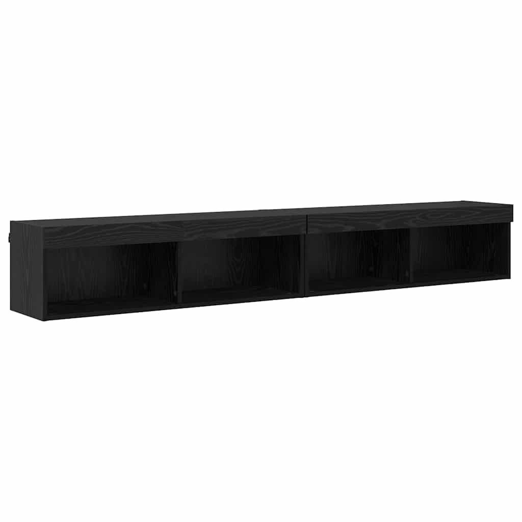 Sestava Tv Skříněk 2 Pcs Černý Dub Kompozitní Dřevo