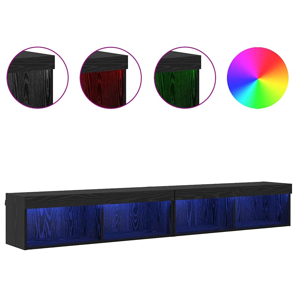 Sestava Tv Skříněk 2 Pcs Černý Dub Kompozitní Dřevo