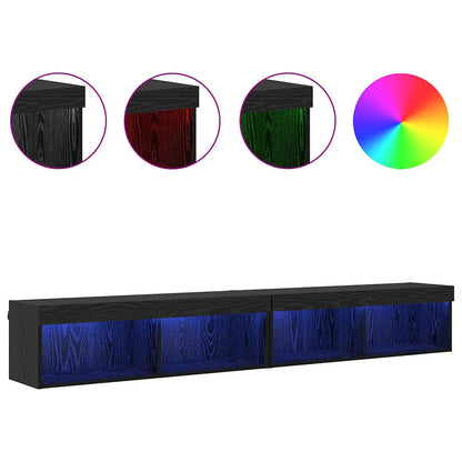 Sestava Tv Skříněk 2 Pcs Černý Dub Kompozitní Dřevo