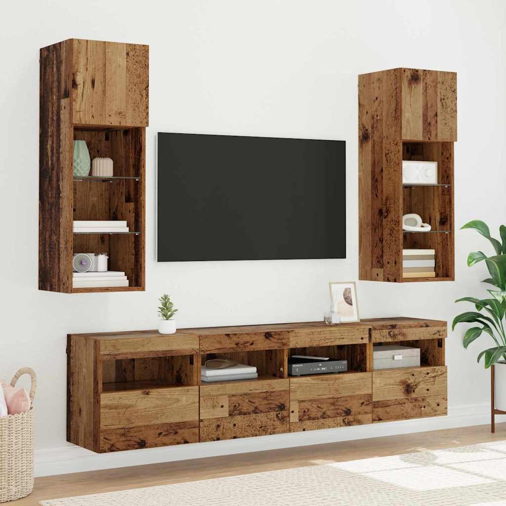 Tv Wall Cabinet 40 X 30 X 40 Cm Staré Dřevo Kompozitní Dřevo