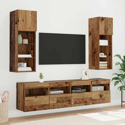 Tv Wall Cabinet 40 X 30 X 40 Cm Staré Dřevo Kompozitní Dřevo