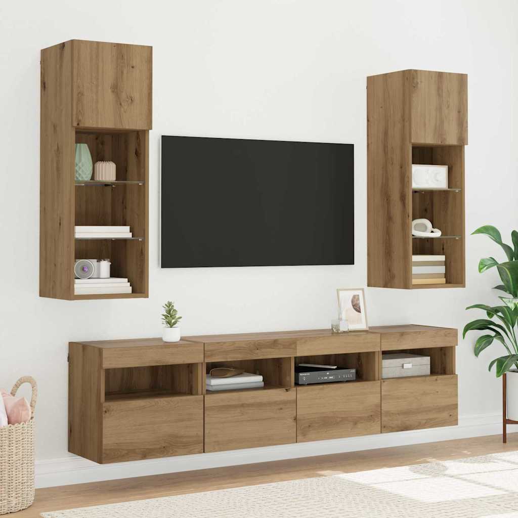 Tv Wall Cabinet 40 X 30 X 40 Cm Artisanový Dub Kompozitní Dřevo