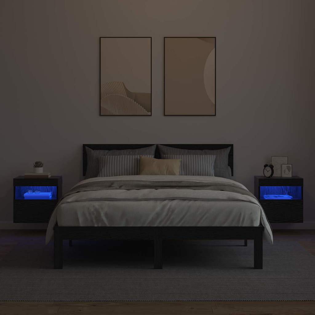 Skříňky Na Tv Zeď 2 Pcs Černý Dub Kompozitní Dřevo