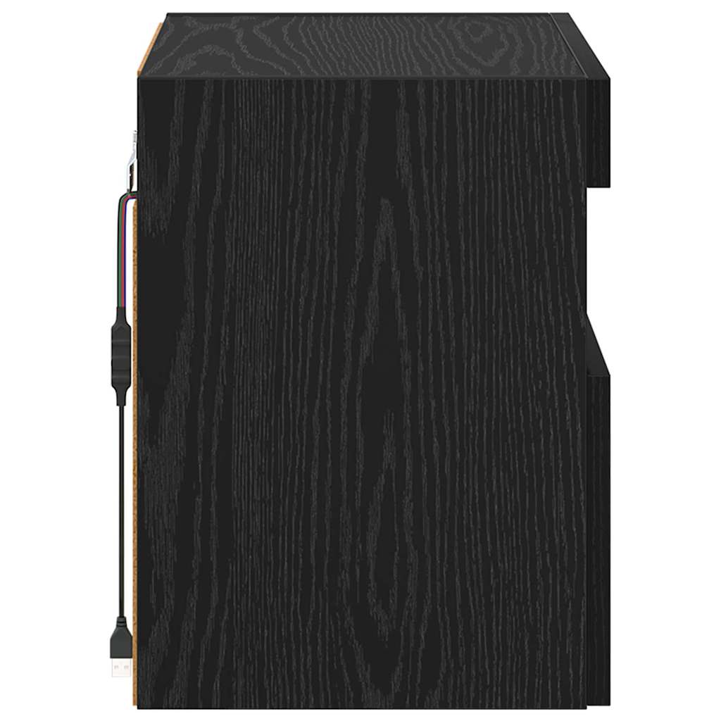 Skříňky Na Tv Zeď 2 Pcs Černý Dub Kompozitní Dřevo