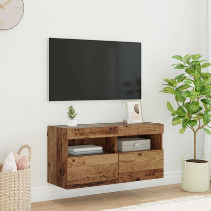 Tv Wall Cabinet 80 X 30 X 40 Cm Staré Dřevo Kompozitní Dřevo