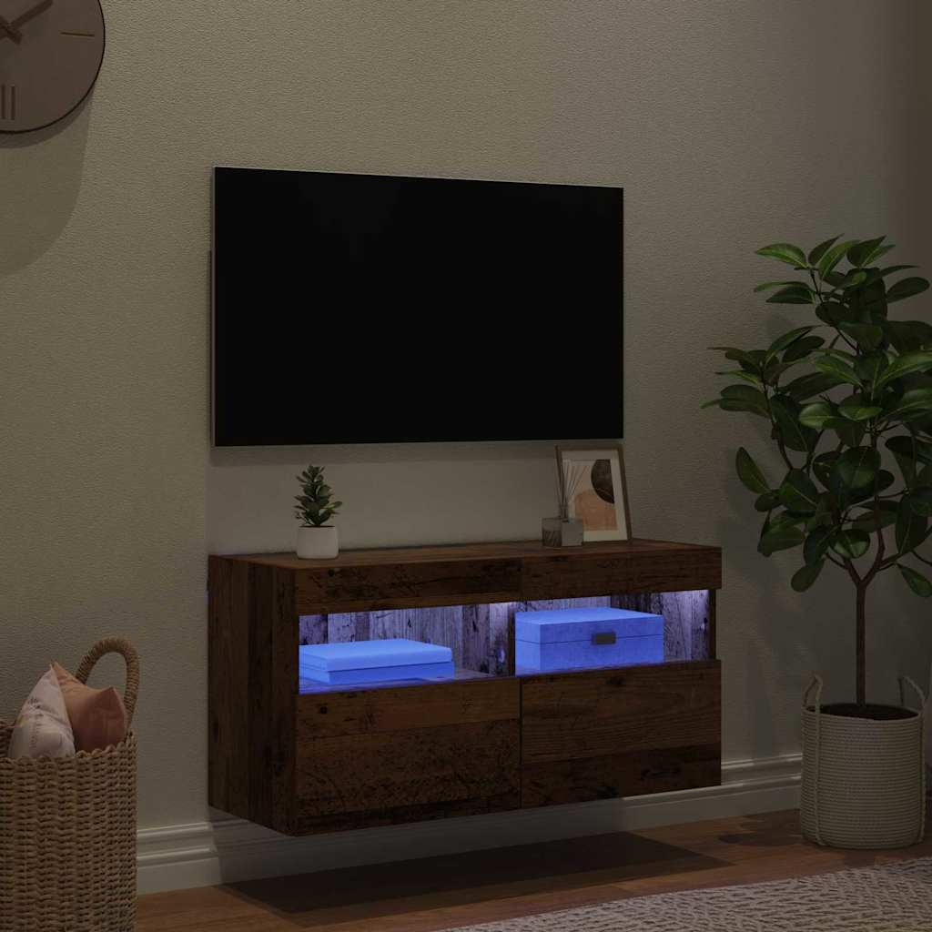 Tv Wall Cabinet 80 X 30 X 40 Cm Staré Dřevo Kompozitní Dřevo