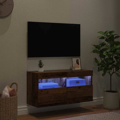 Tv Wall Cabinet 80 X 30 X 40 Cm Staré Dřevo Kompozitní Dřevo