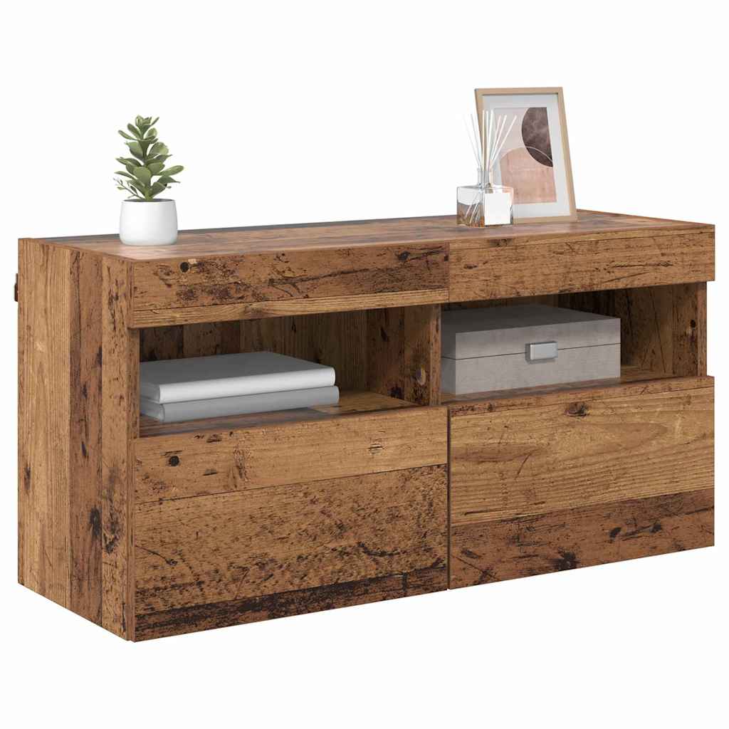 Tv Wall Cabinet 80 X 30 X 40 Cm Staré Dřevo Kompozitní Dřevo