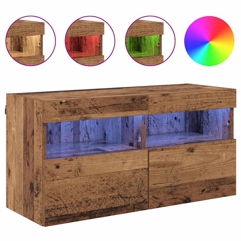 Tv Wall Cabinet 80 X 30 X 40 Cm Staré Dřevo Kompozitní Dřevo