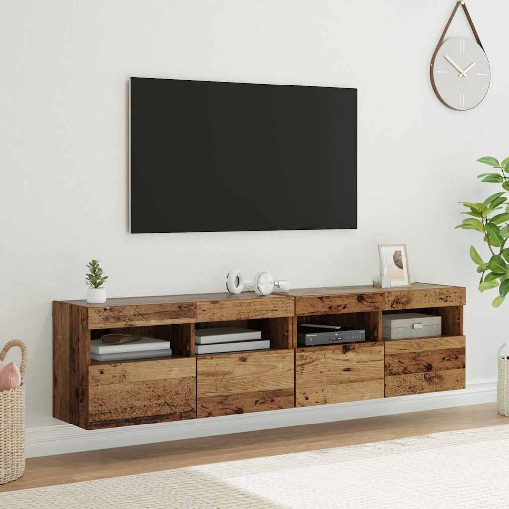 Skříňky Na Tv Zeď 2 Pcs Staré Dřevo Kompozitní Dřevo