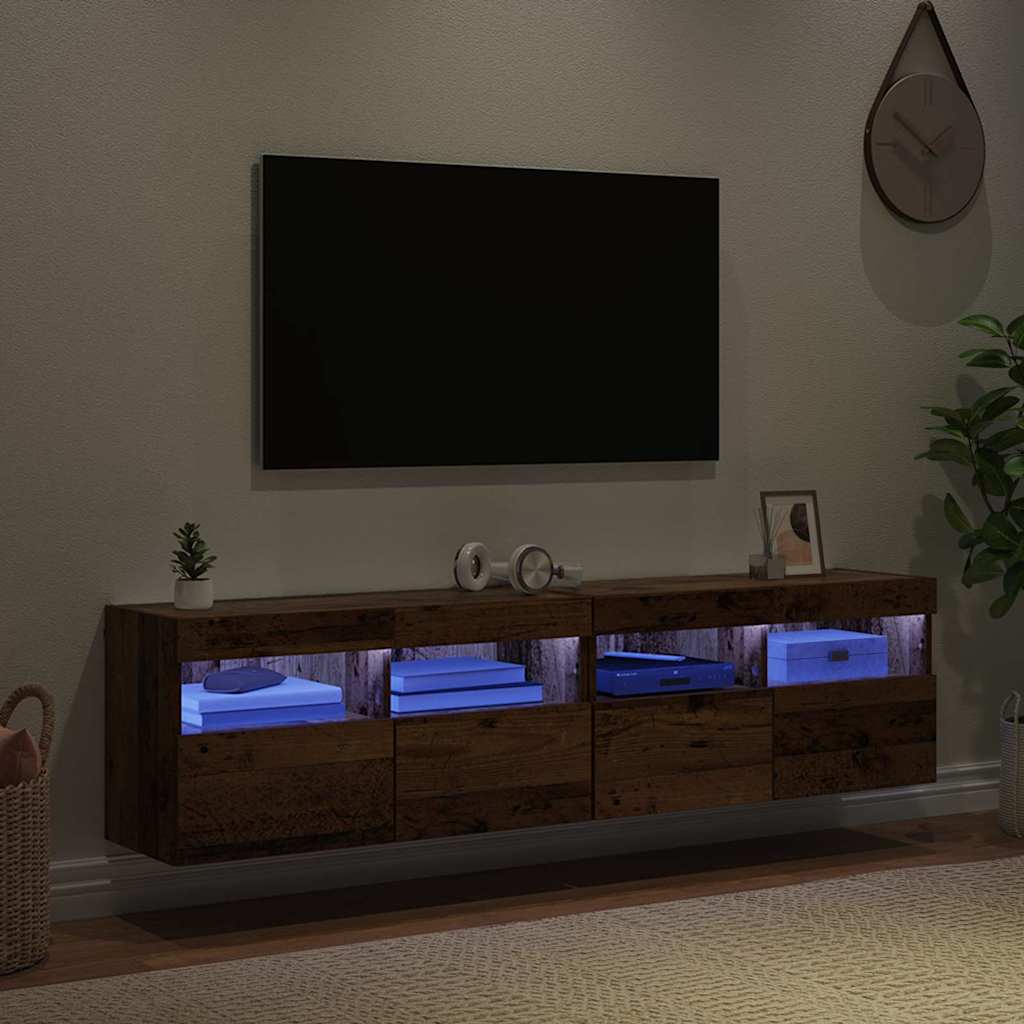Skříňky Na Tv Zeď 2 Pcs Staré Dřevo Kompozitní Dřevo