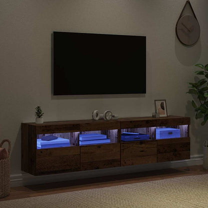 Skříňky Na Tv Zeď 2 Pcs Staré Dřevo Kompozitní Dřevo