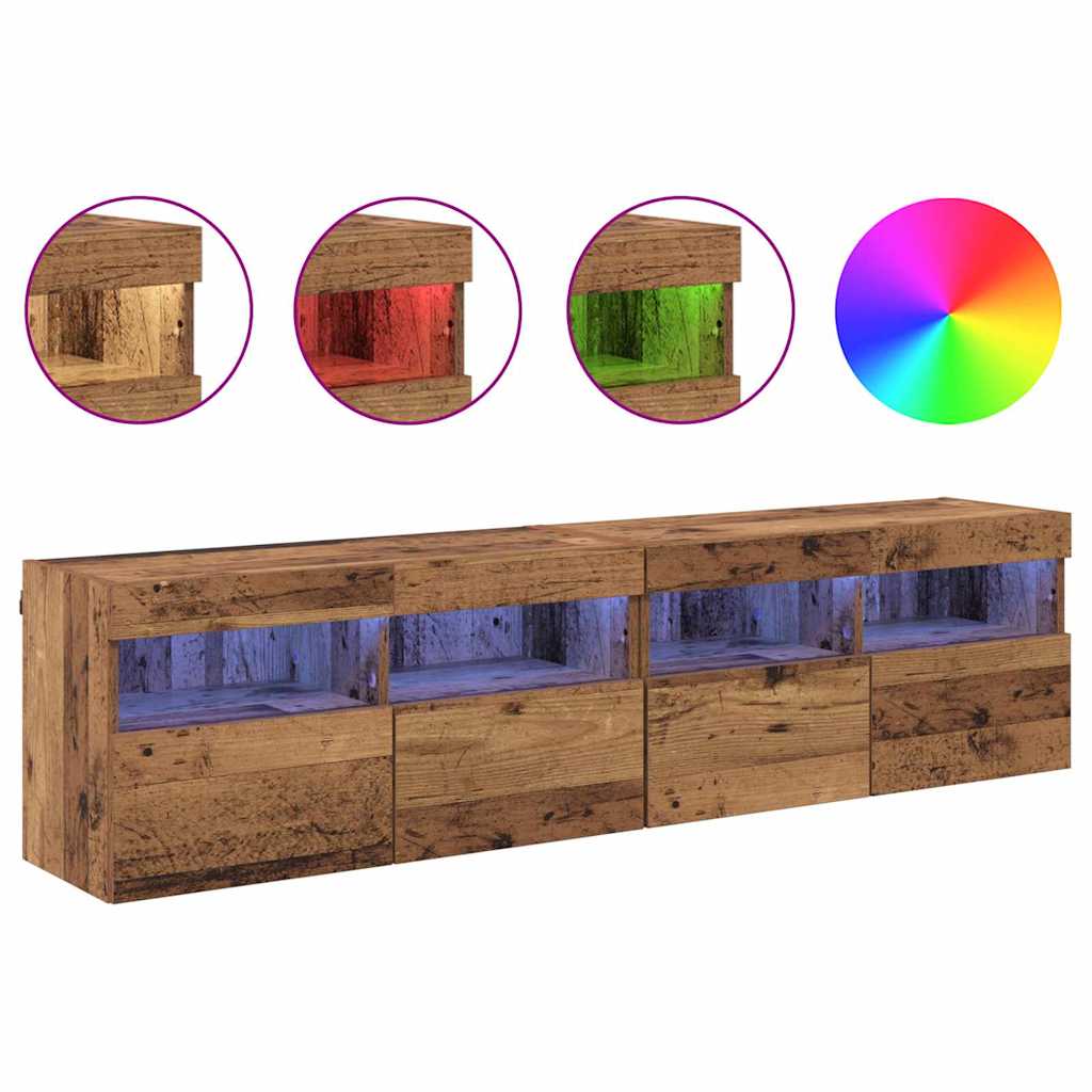 Skříňky Na Tv Zeď 2 Pcs Staré Dřevo Kompozitní Dřevo