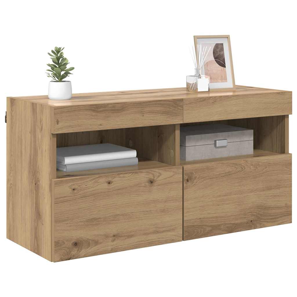 Tv Wall Cabinet 80 X 30 X 40 Cm Artisanový Dub Kompozitní Dřevo