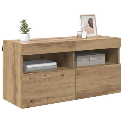 Tv Wall Cabinet 80 X 30 X 40 Cm Artisanový Dub Kompozitní Dřevo