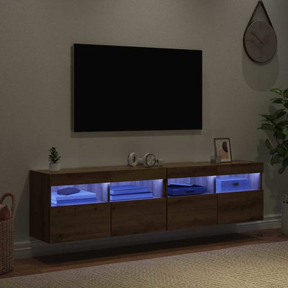 Skříňky Na Tv Zeď 2 Pcs Artisanový Dub Kompozitní Dřevo