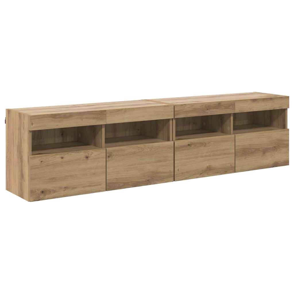 Skříňky Na Tv Zeď 2 Pcs Artisanový Dub Kompozitní Dřevo