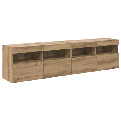 Skříňky Na Tv Zeď 2 Pcs Artisanový Dub Kompozitní Dřevo
