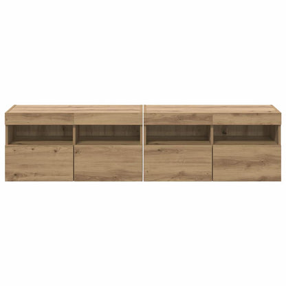 Skříňky Na Tv Zeď 2 Pcs Artisanový Dub Kompozitní Dřevo