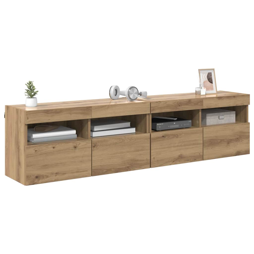 Skříňky Na Tv Zeď 2 Pcs Artisanový Dub Kompozitní Dřevo