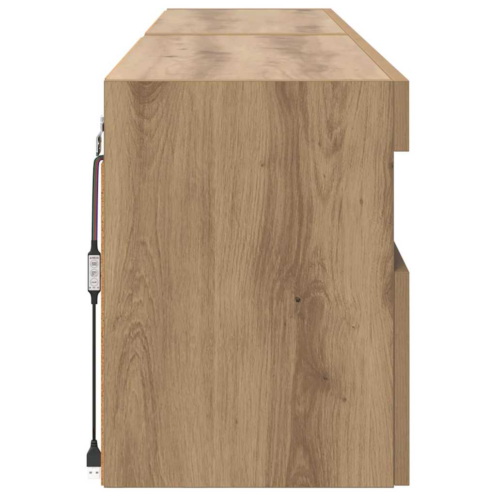 Skříňky Na Tv Zeď 2 Pcs Artisanový Dub Kompozitní Dřevo