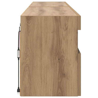 Skříňky Na Tv Zeď 2 Pcs Artisanový Dub Kompozitní Dřevo