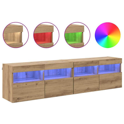 Skříňky Na Tv Zeď 2 Pcs Artisanový Dub Kompozitní Dřevo