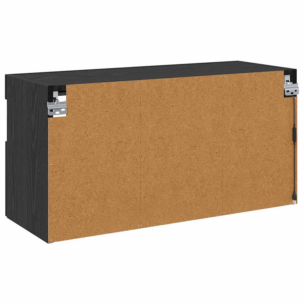 Tv Wall Cabinet 80 X 30 X 40 Cm Černý Dub Kompozitní Dřevo