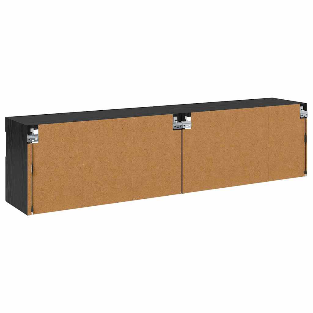 Skříňky Na Tv Zeď 2 Pcs Černý Dub Kompozitní Dřevo