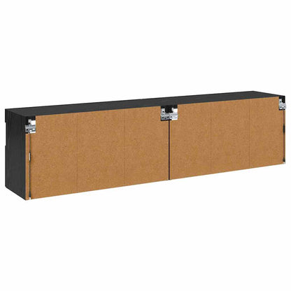 Skříňky Na Tv Zeď 2 Pcs Černý Dub Kompozitní Dřevo