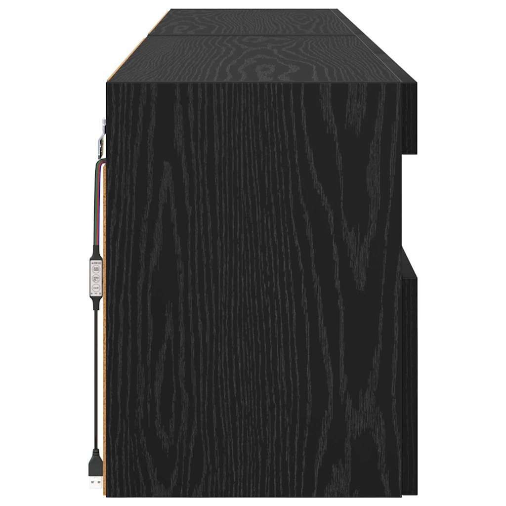 Skříňky Na Tv Zeď 2 Pcs Černý Dub Kompozitní Dřevo