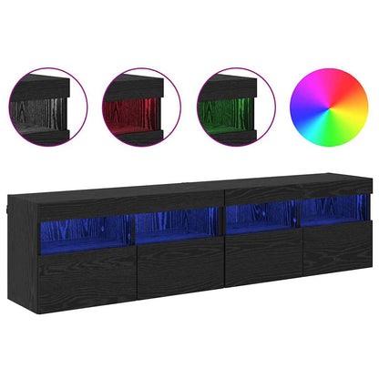 Skříňky Na Tv Zeď 2 Pcs Černý Dub Kompozitní Dřevo