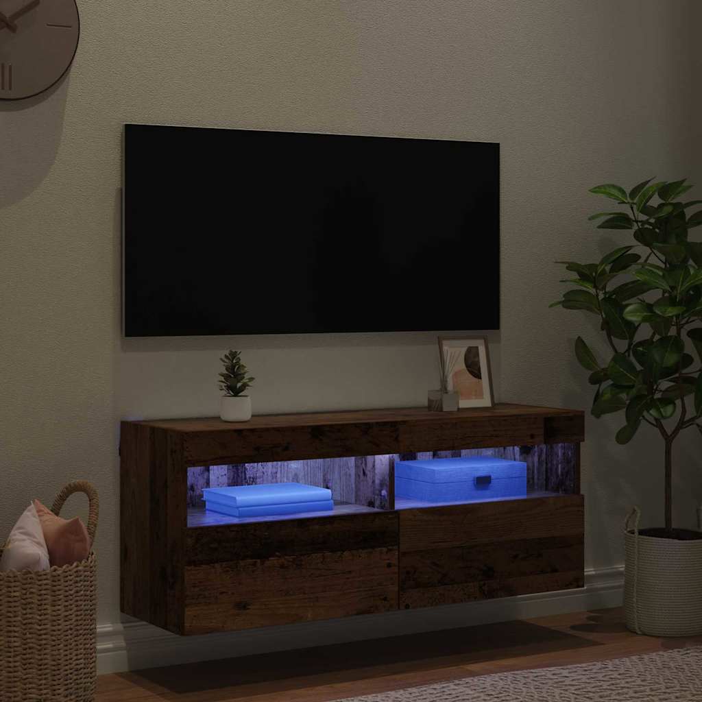Tv Wall Cabinet 100 X 30 X 40 Cm Staré Dřevo Kompozitní Dřevo