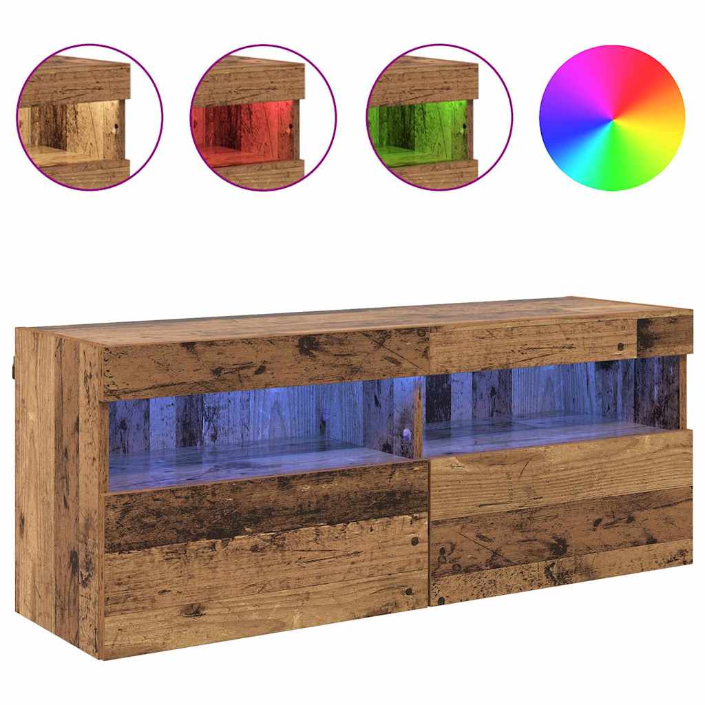 Tv Wall Cabinet 100 X 30 X 40 Cm Staré Dřevo Kompozitní Dřevo