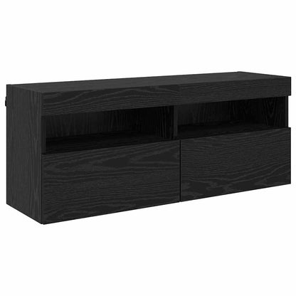 Tv Wall Cabinet 100 X 30 X 40 Cm Černý Dub Kompozitní Dřevo