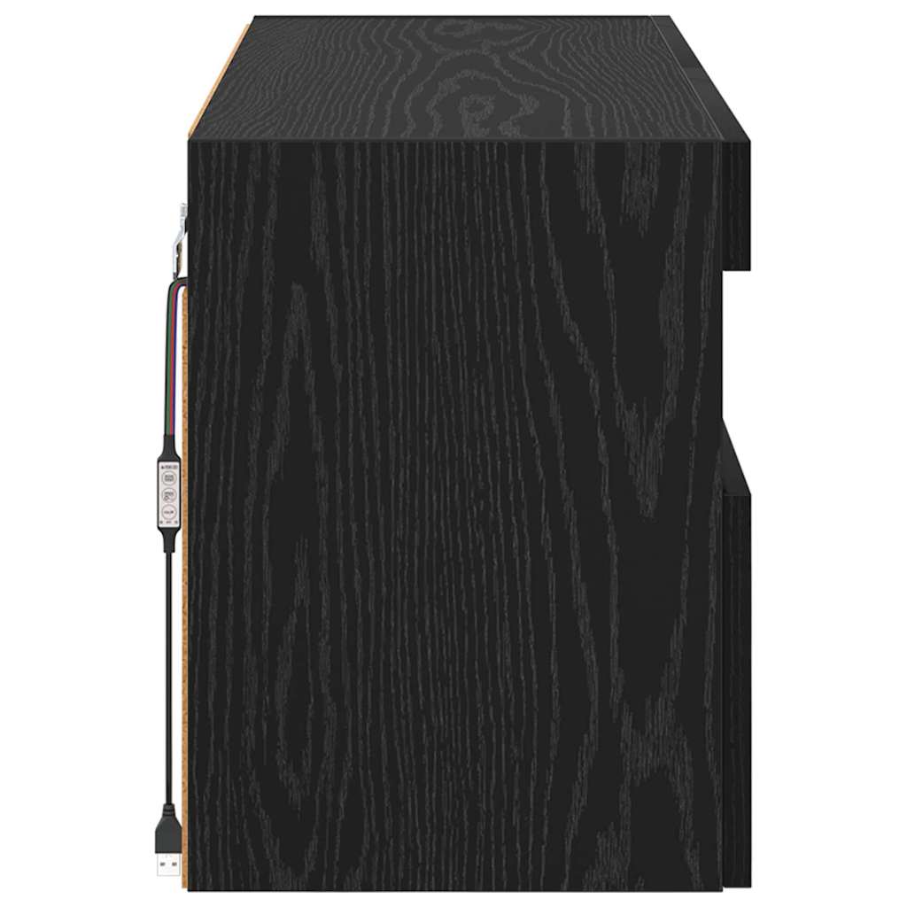 Tv Wall Cabinet 100 X 30 X 40 Cm Černý Dub Kompozitní Dřevo