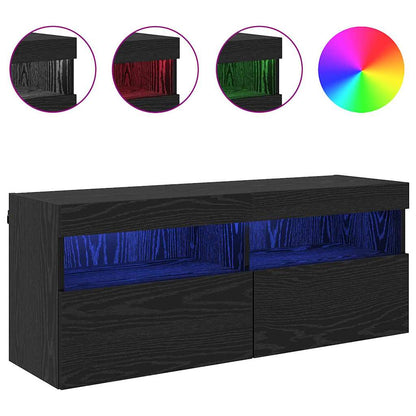 Tv Wall Cabinet 100 X 30 X 40 Cm Černý Dub Kompozitní Dřevo