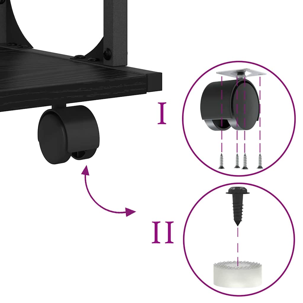 Stojan Na Tiskárnu Černý Dub 41 X 28 X 33.5 Cm Kompozitní Dřevo