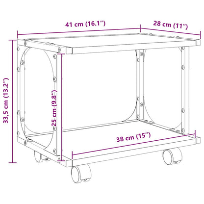 Stojan Na Tiskárnu Černý Dub 41 X 28 X 33.5 Cm Kompozitní Dřevo