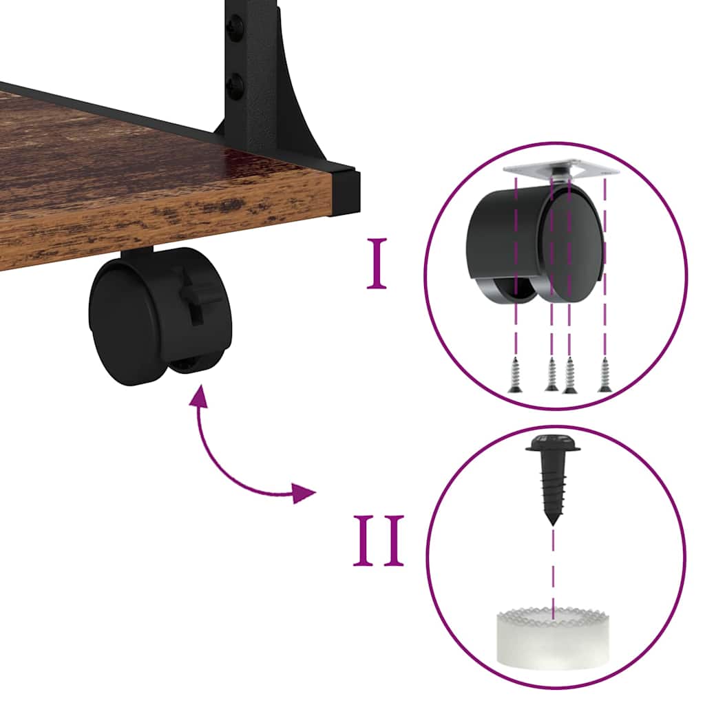 Stojan Na Tiskárnu Staré Dřevo 43 X 48 X 64 Cm Kompozitní Dřevo