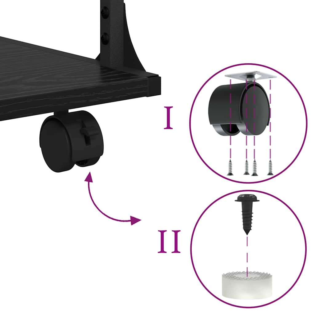 Stojan Na Tiskárnu Černý Dub 43 X 48 X 64 Cm Kompozitní Dřevo
