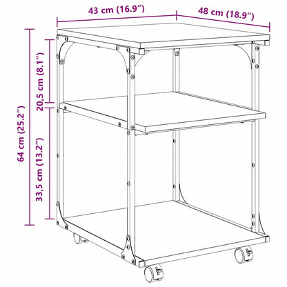 Stojan Na Tiskárnu Černý Dub 43 X 48 X 64 Cm Kompozitní Dřevo