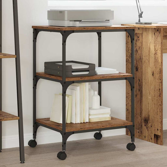 Stojan Na Tiskárnu Staré Dřevo 50 X 41 X 75 Cm Kompozitní Dřevo