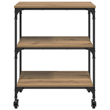Kuchyňský Vozík Artisanový Dub 60 X 41 X 76 Cm Kompozitní Dřevo
