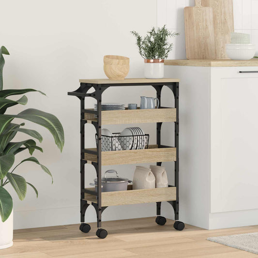 Kuchyňský Vozík Sonoma Dub 53 X 20 X 76 Cm Kompozitní Dřevo