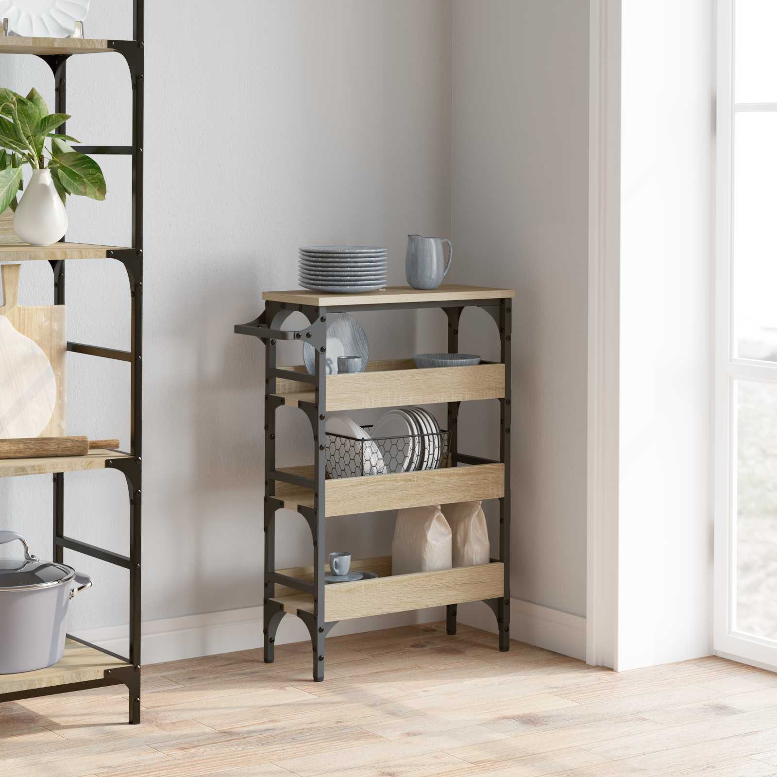 Kuchyňský Vozík Sonoma Dub 53 X 20 X 76 Cm Kompozitní Dřevo