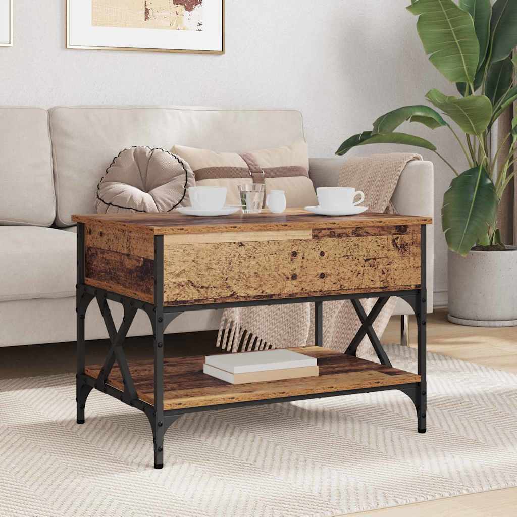 Konferenční Stolek Staré Dřevo 70X50X50Cm Kompozitní Dřevo