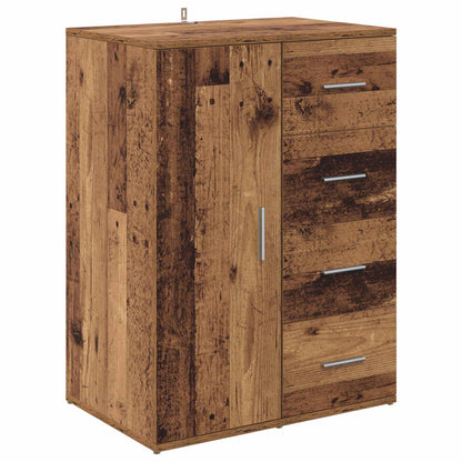 Servírovací Skříň Staré Dřevo 59 X 39 X 80 Cm Kompozitní Dřevo