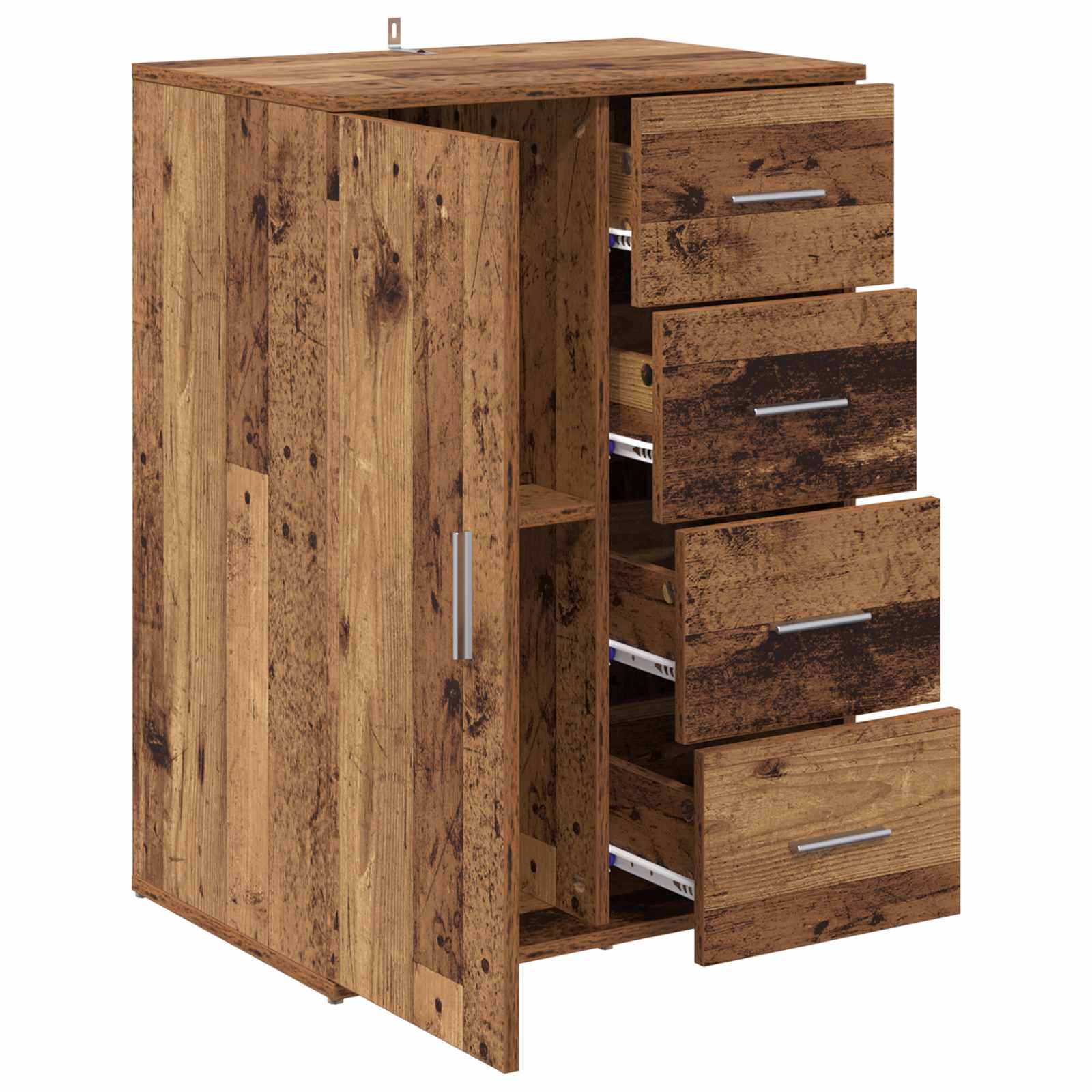 Servírovací Skříň Staré Dřevo 59 X 39 X 80 Cm Kompozitní Dřevo