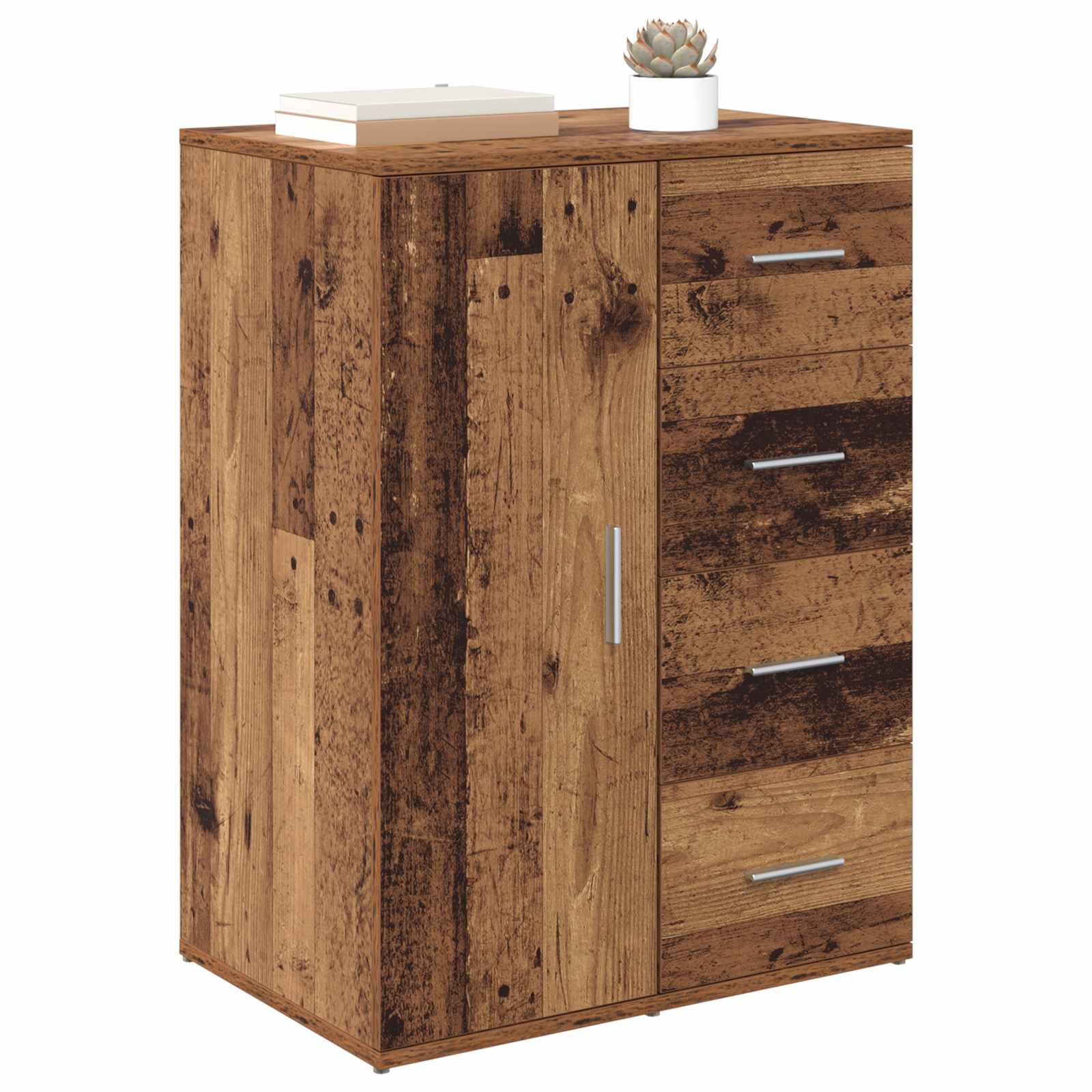 Servírovací Skříň Staré Dřevo 59 X 39 X 80 Cm Kompozitní Dřevo